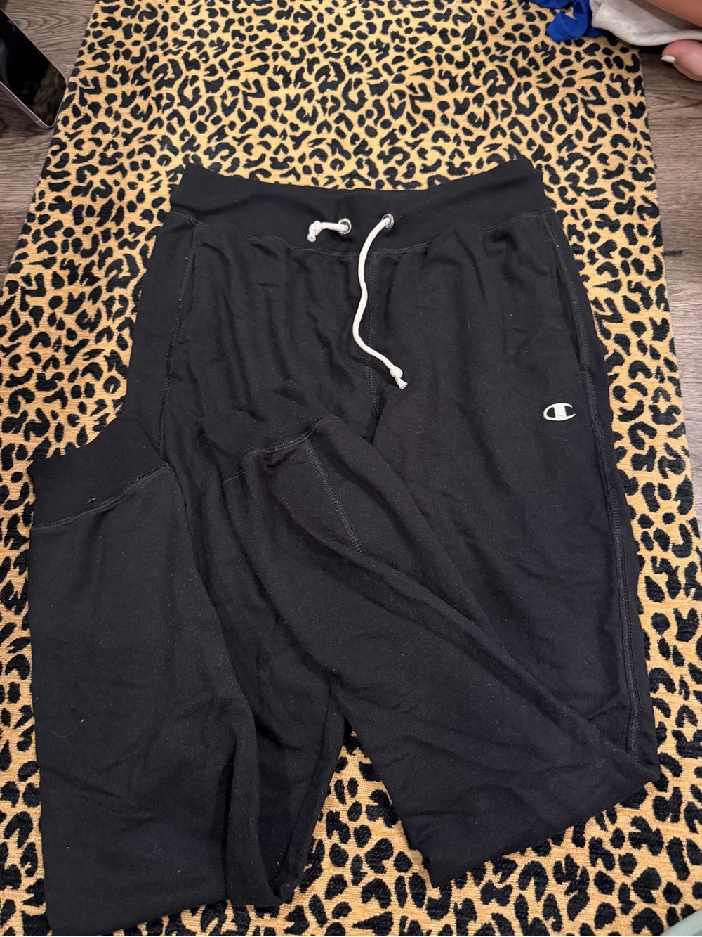 Champion Black Pull-On Joggers with White Drawstring